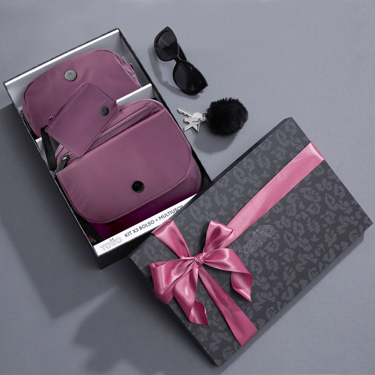 TOTTO - Kit de Regalo Bolso Corneana Para Mujer Rosado Rose Totto