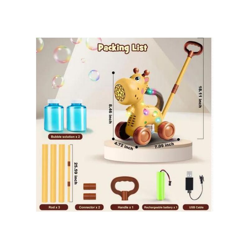 BUBBLE - Burbujero Animales Recargable Andadera Juguete Interactivo