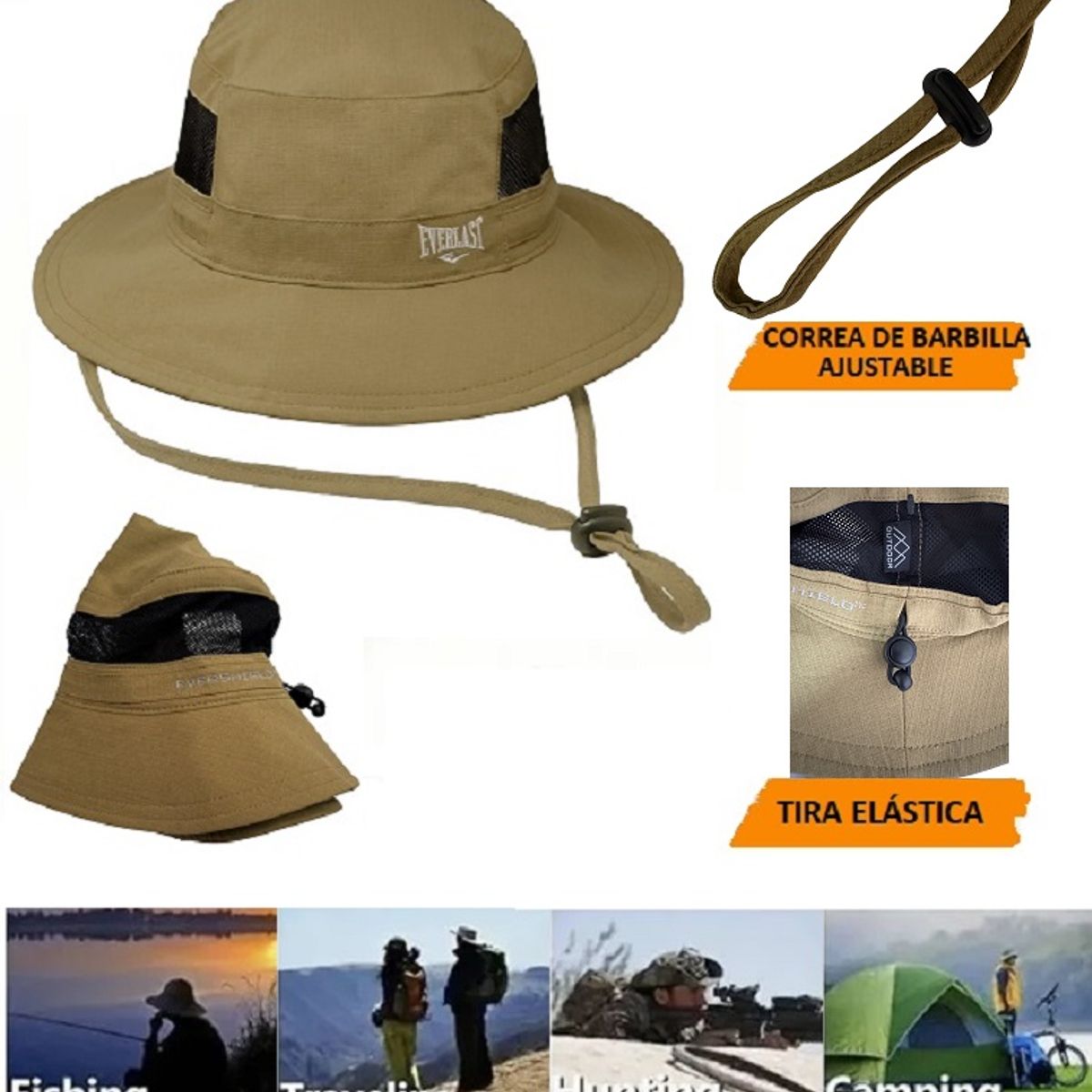EVERLAST - Gorro Everlast Bonney Hat Ajustable Proteccion Solar Pesca