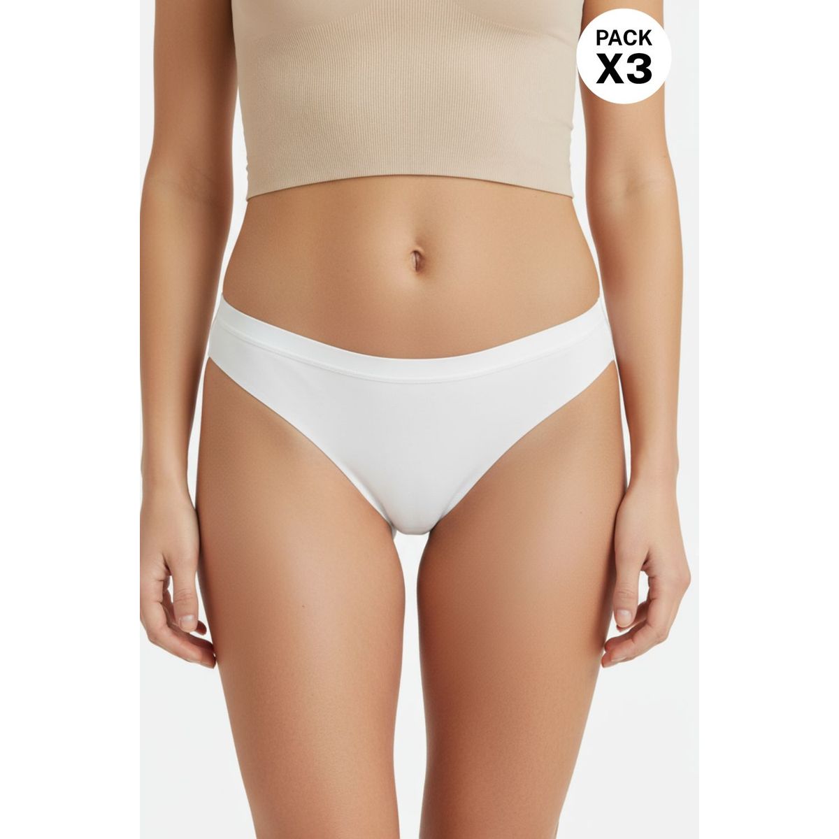 LILI PINK - Brasilera con corte al ras en microfibra paquete x3