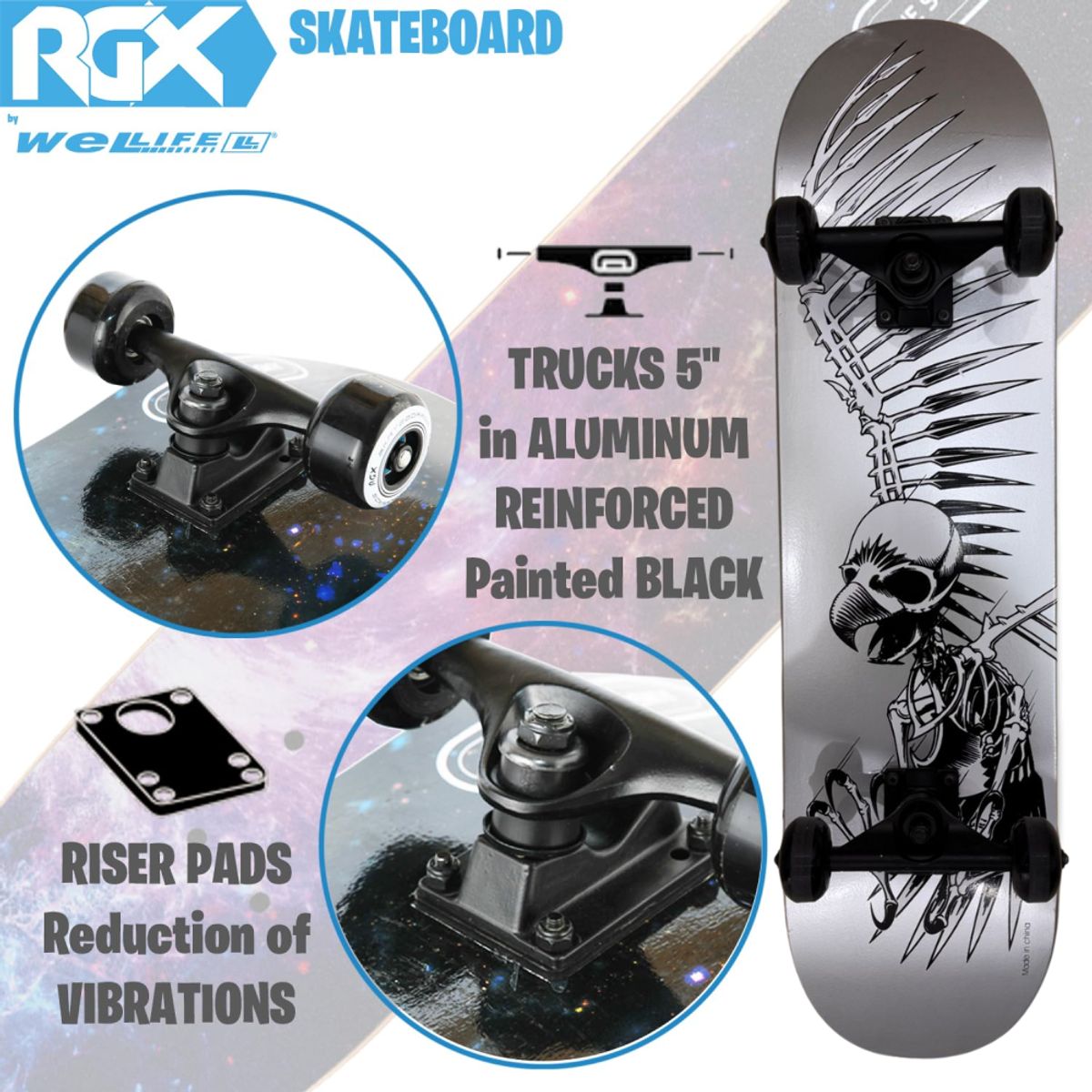COLME TECHNOLOGY HOME - Tabla Skate Boarding Pro Rgx Patineta Profesional Canadiense