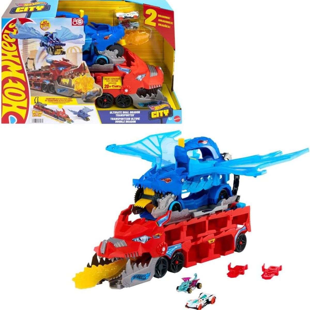 HOT WHEELS - Hot Wheels City Ultimate Transportador Dual Dragon Supertraile