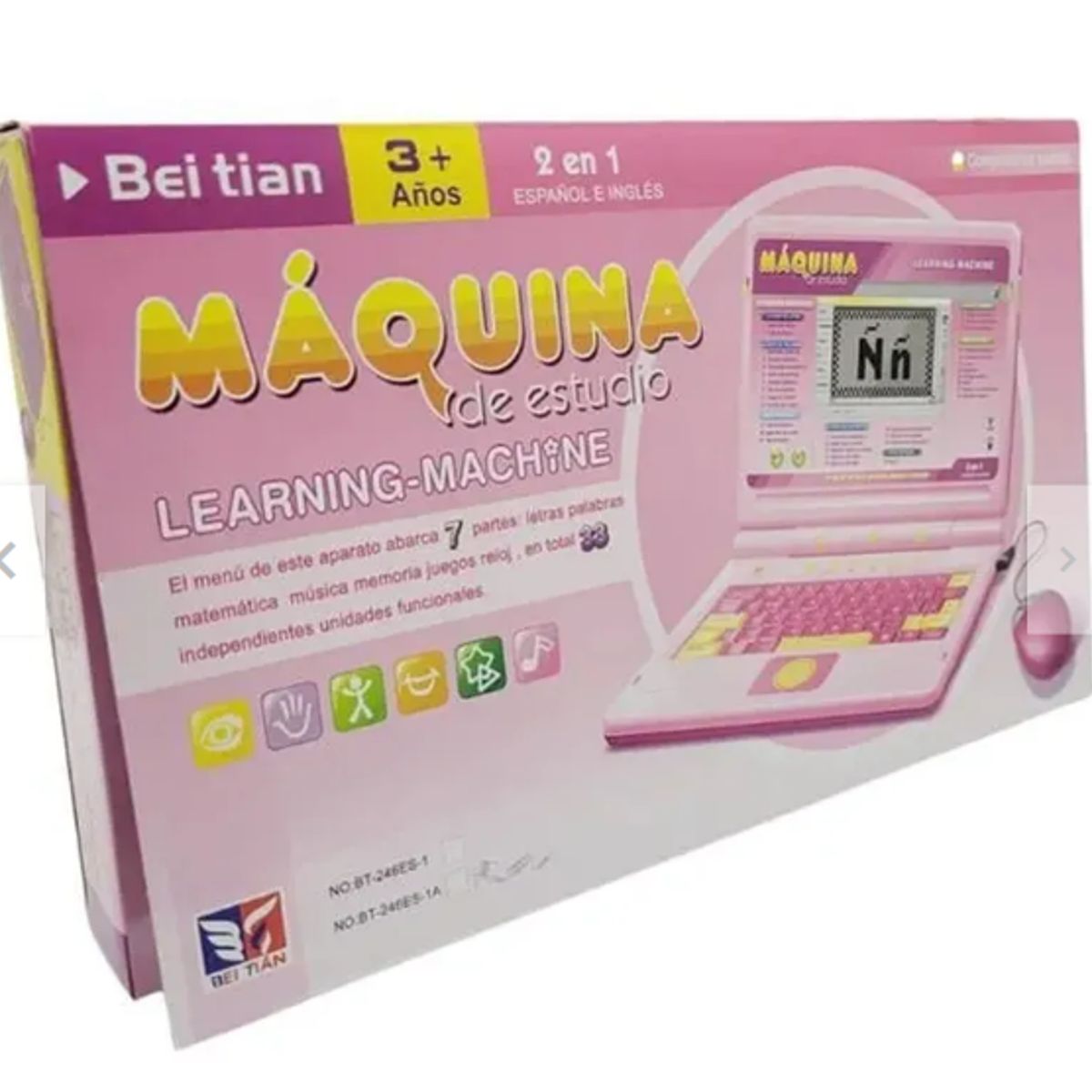 ONE PIXEL - Laptop Didáctica Computadora De Juguete Para Niños 246 Rosa