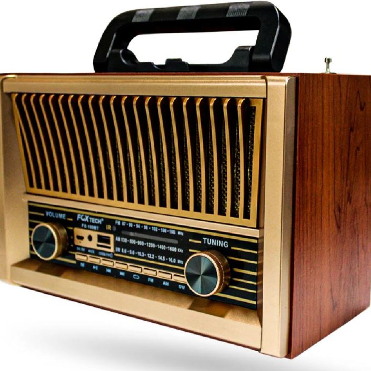 INNOVA - Radio Vintage Bluetooth Recargable Fx Parlante Retro Con Control Usb Sd Fm Am