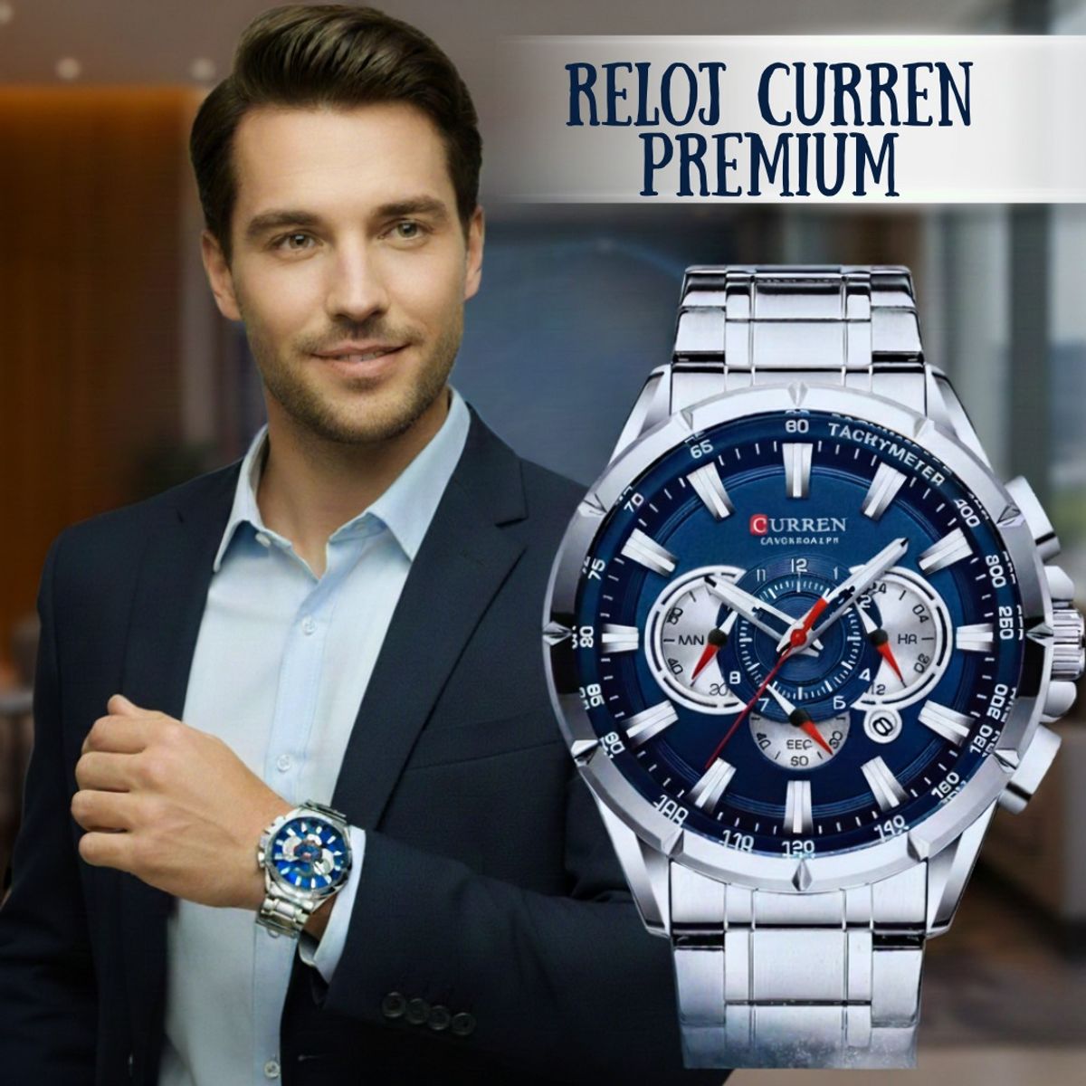 CURREN - RELOJ CURREN 8363 ORIGINAL EN ACERO INOXIDABLE CON CRONOGRAFOS