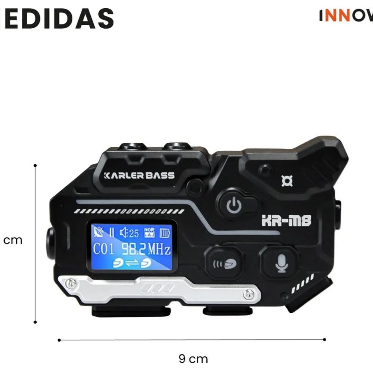 INNOVA - Intercomunicador Pareja Moto Kr-m8 Bluetooth Ip66  Manos Libres Música X2