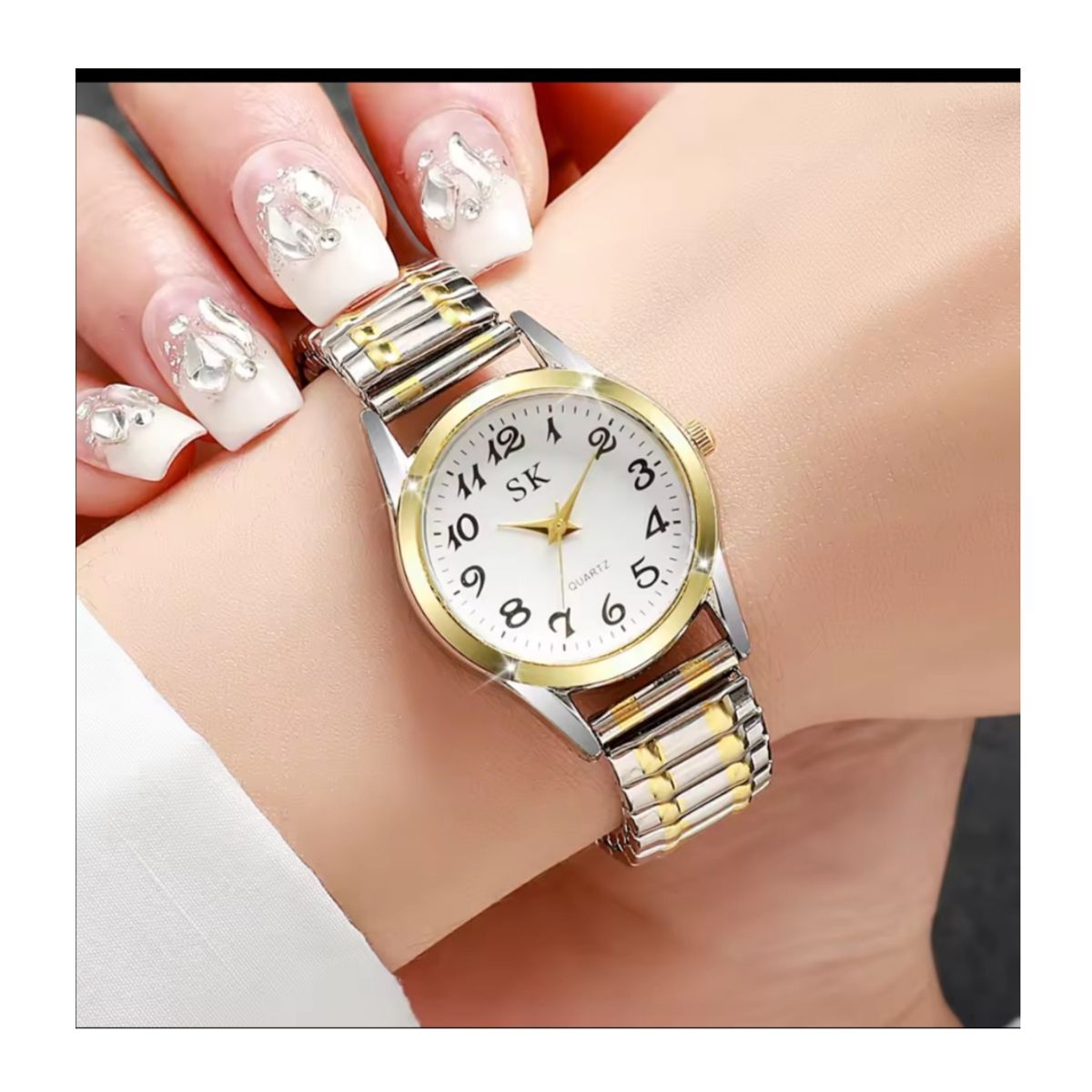 GENEVA - HERMOSO RELOJ DE LUJO ACERO INOXIDABLE REDONDO