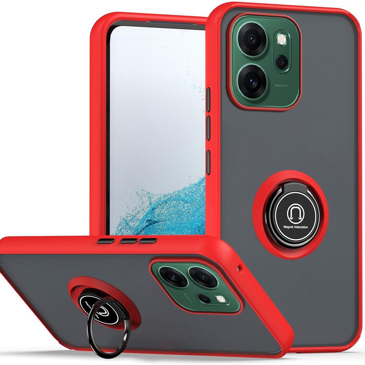 GENERICO - Funda Estuche Anti Golpes Mate Compatible Con Oppo Reno 14F 5G Rojo