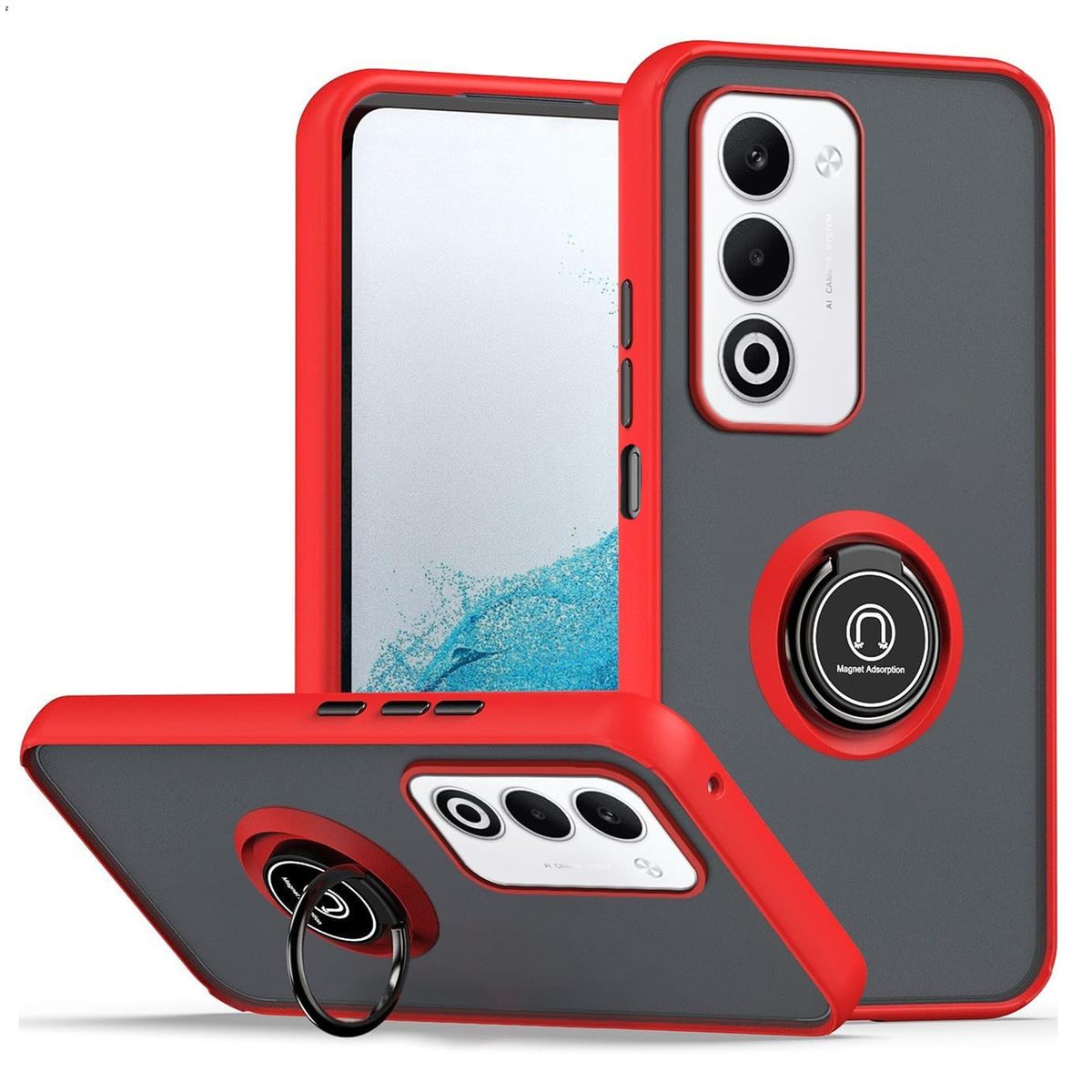 GENERICO - Funda Estuche Anti Golpes Mate Compatible Con Oppo A5 5G Rojo