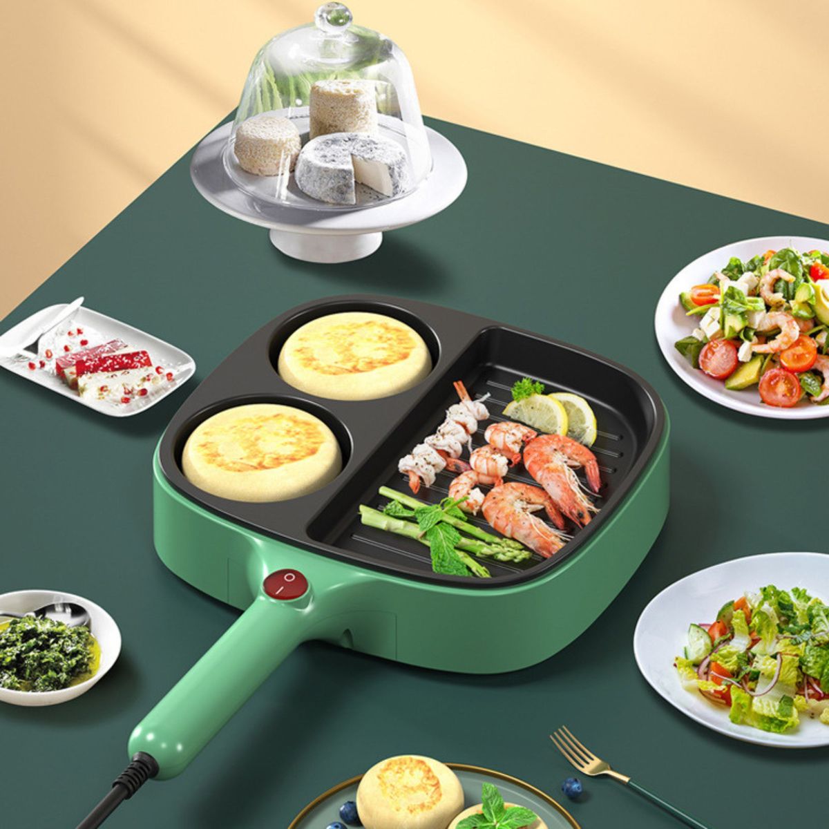 TRIPLE CLEAN - Sartén Eléctrica 3 Compartimientos