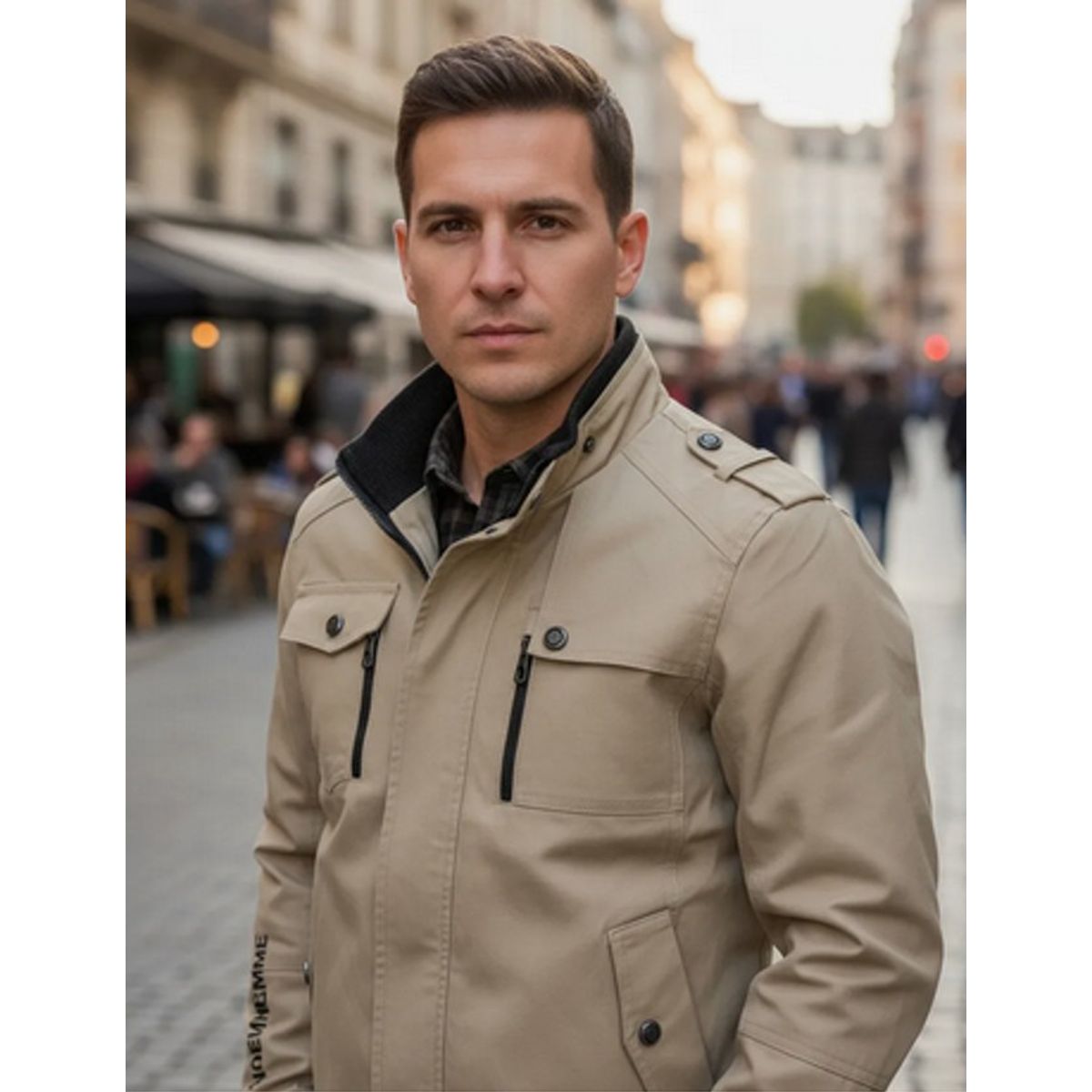 MANFROTTO - Chaqueta Con Bolsillo Con Solapa Con Cremallera Para Hombre