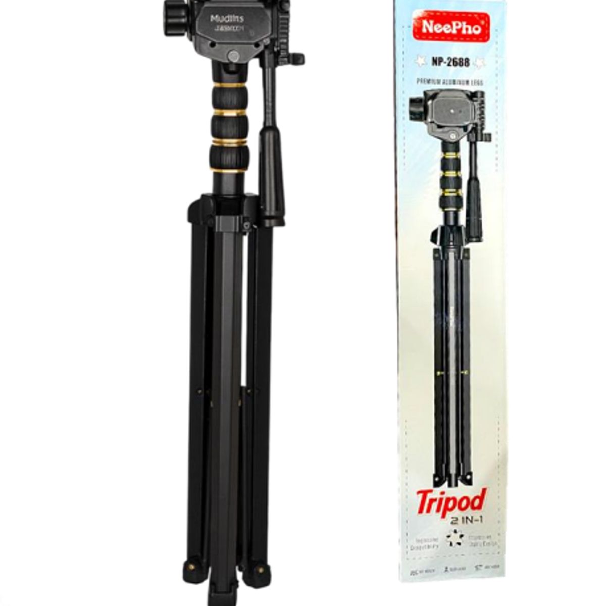 SHUNGA - Trípode Profesional 1.96 m con Paneo/Tilt, Nivel, Soporte Celular