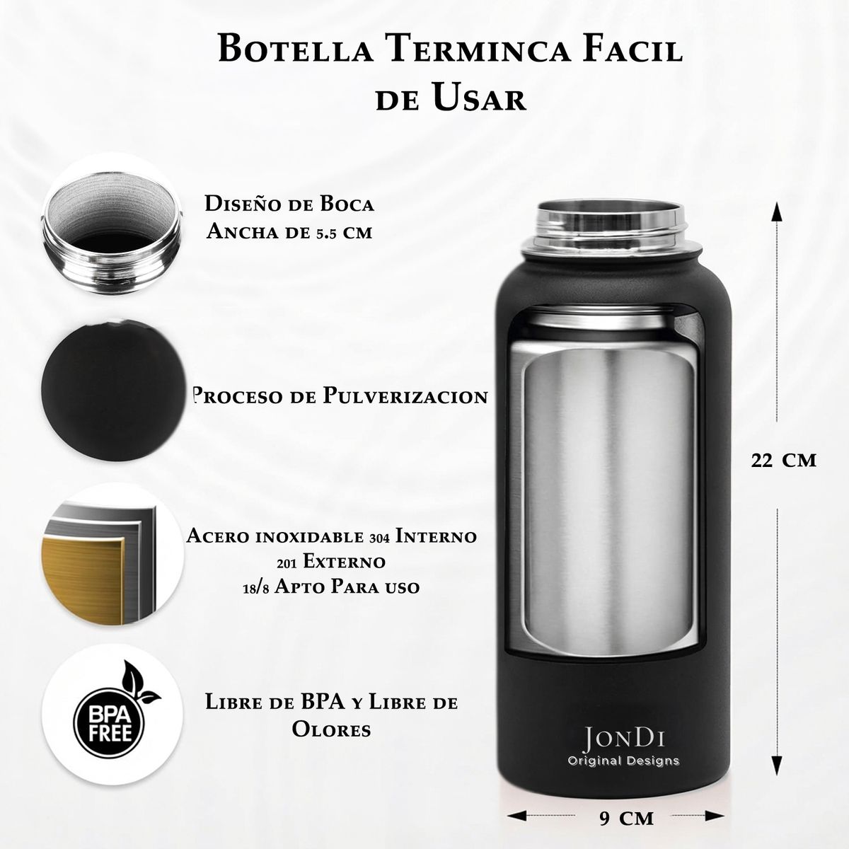 JON DI GROUP SAS - Termo Deportivo Botella Acero Inoxidable Frio / Calor 32 Onz