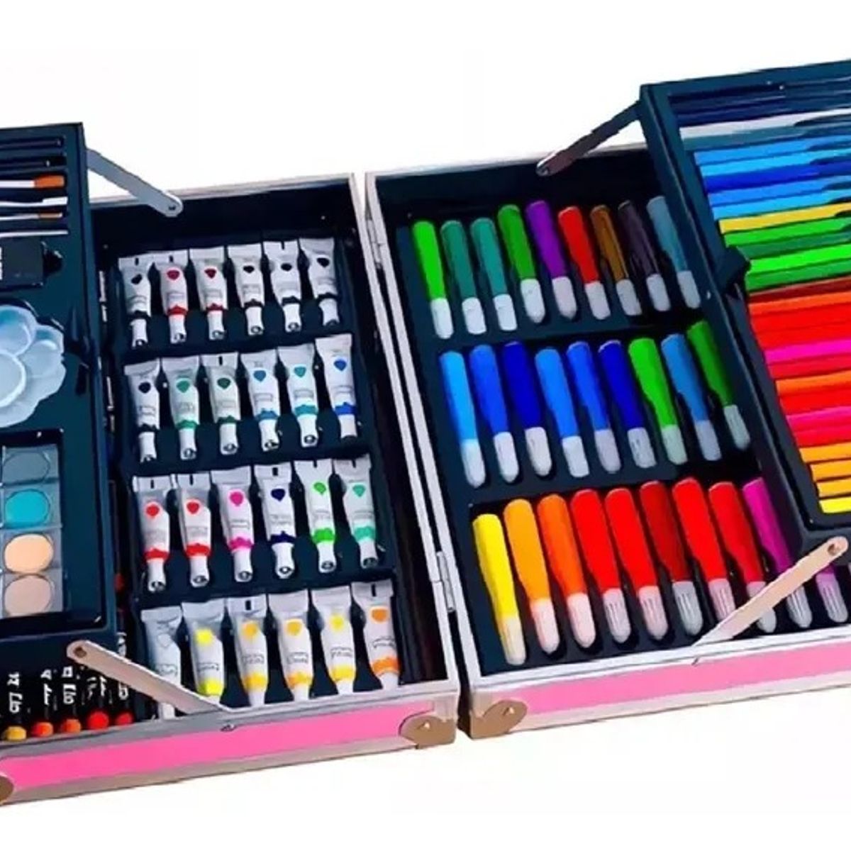 GENERICO - Kit/set De Arte Dibujo Maletin Metalico 145 Piezas Niños