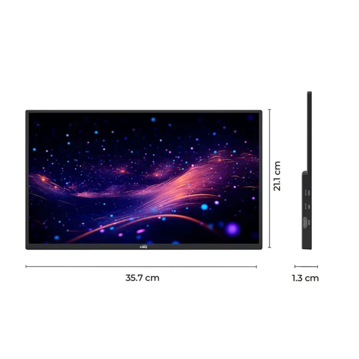 KALLEY - Monitor Portátil KALLEY 15,6 Pulgadas K-MP FHD Plano Negro