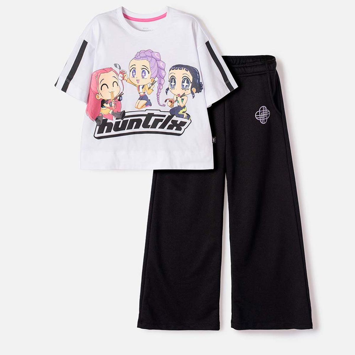 MIC - Conjunto de K- pop Demon Hunters blanco y negro para niña