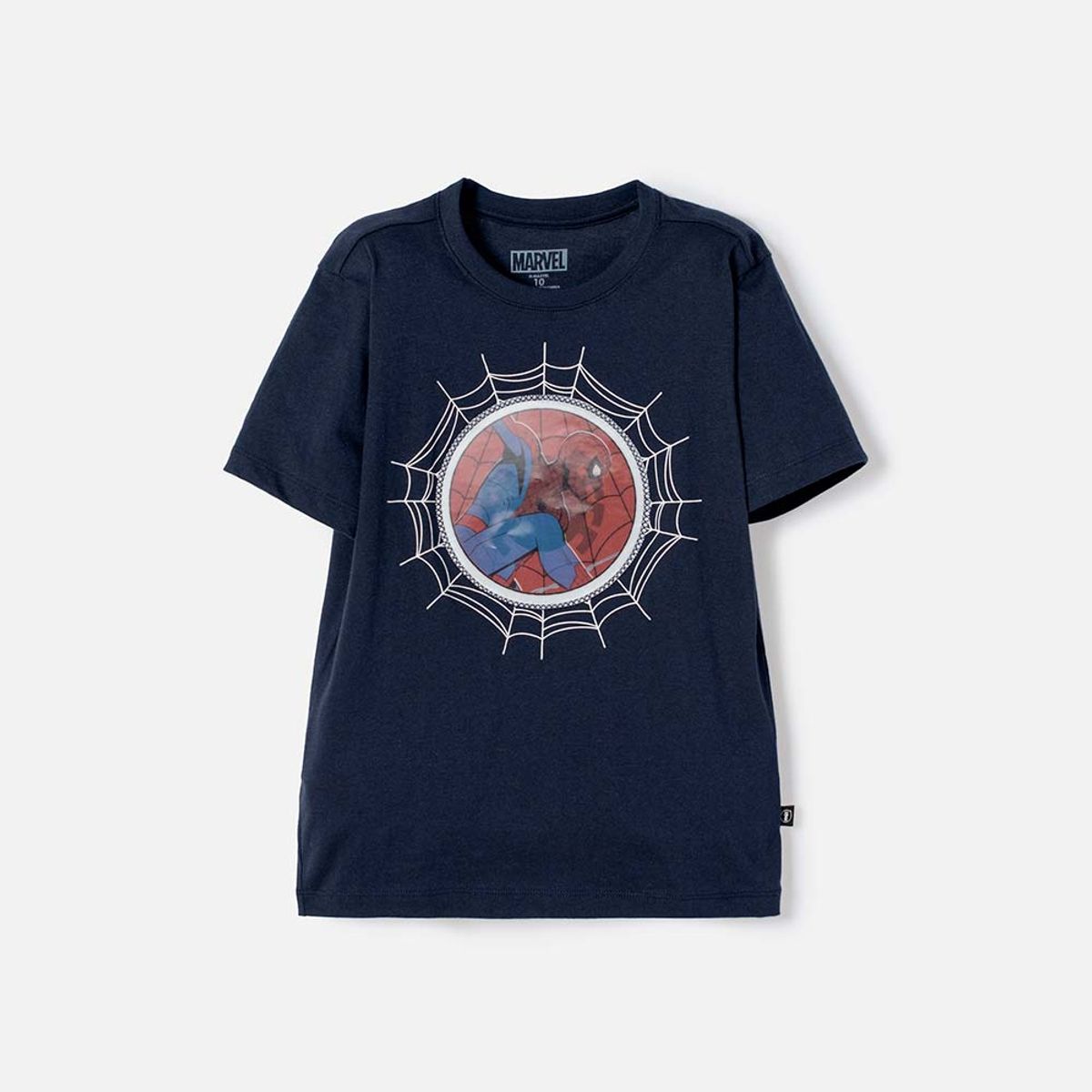 MARVEL - Camiseta de Spider-man manga corta azul para niño