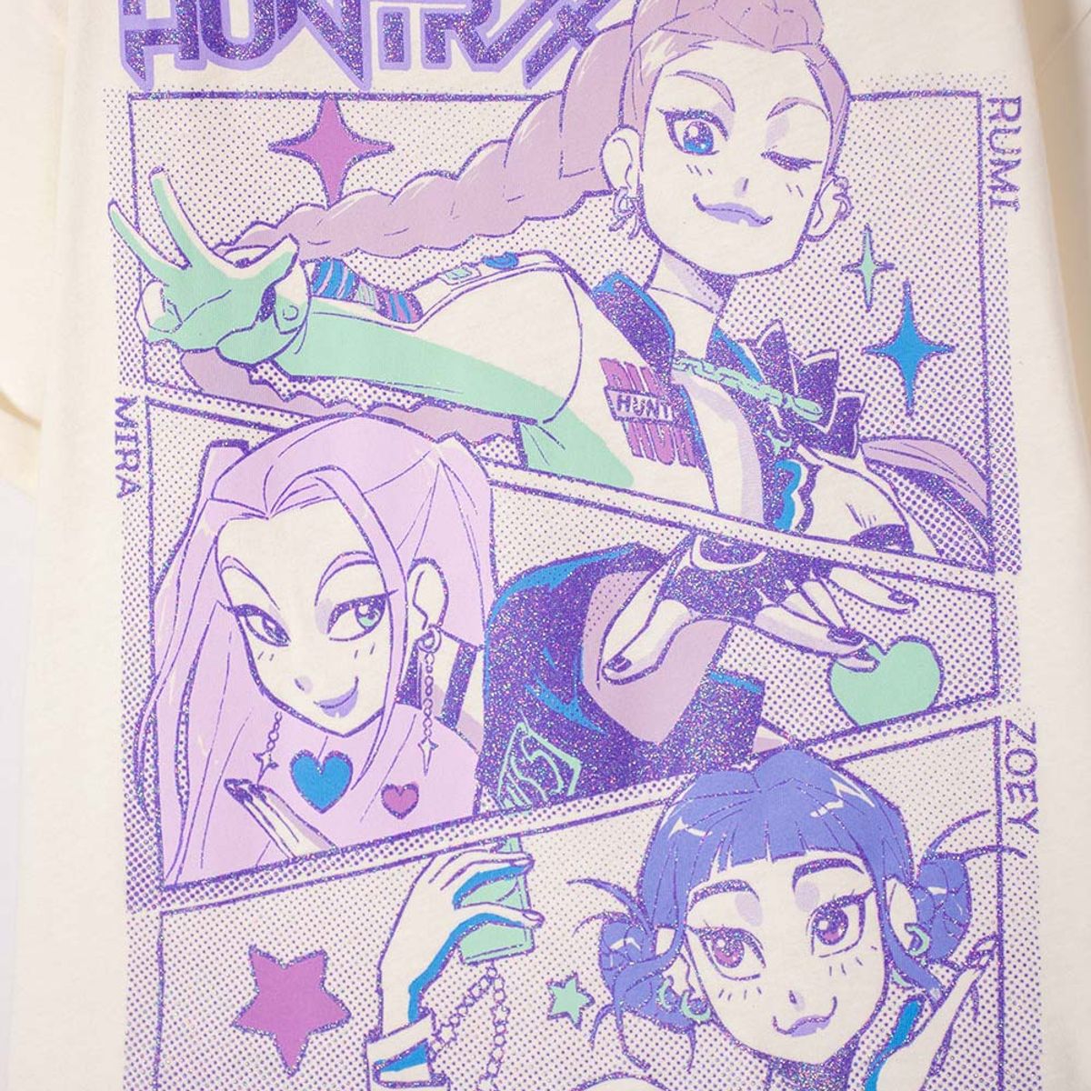 MIC - Camiseta de K- pop Demon Hunters manga corta marfil para niña