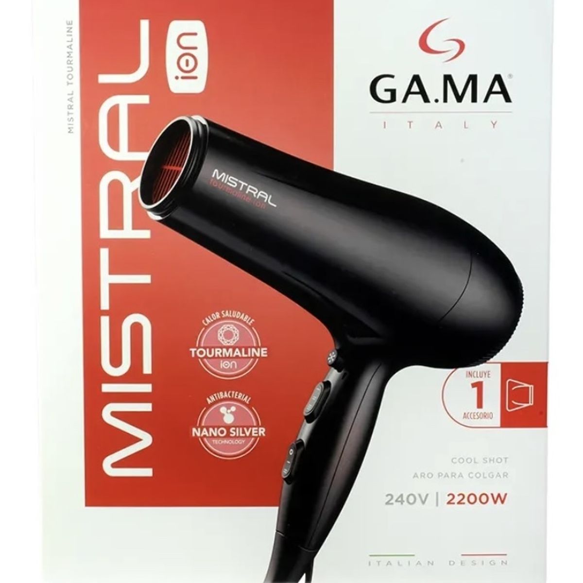 GENERICO - Secador de cabello GAMA Italy Mistral Tourmaline ION