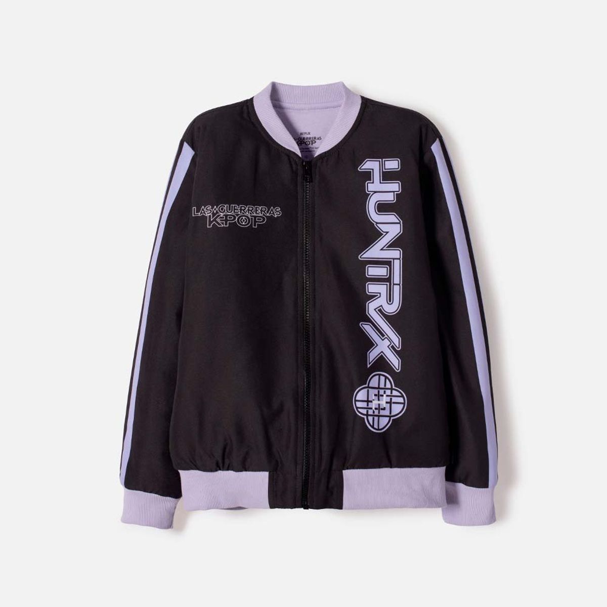 MIC - Chaqueta de K- pop Demon Hunters con cierre negro para niña