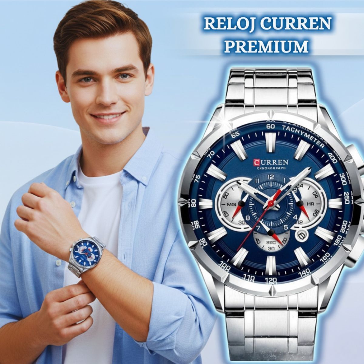 CURREN - RELOJ PARA HOMBRE ELEGANTE DISEÑO EXCLUSIVO CON CRONOGRAFOS