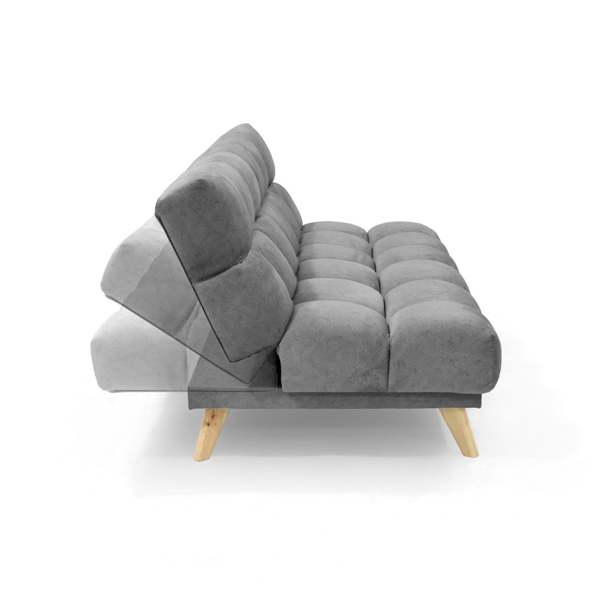 VENECIA - Sofa Cama Reclinable 3 Posiciones Nubo 178x92x82 Tela Gris