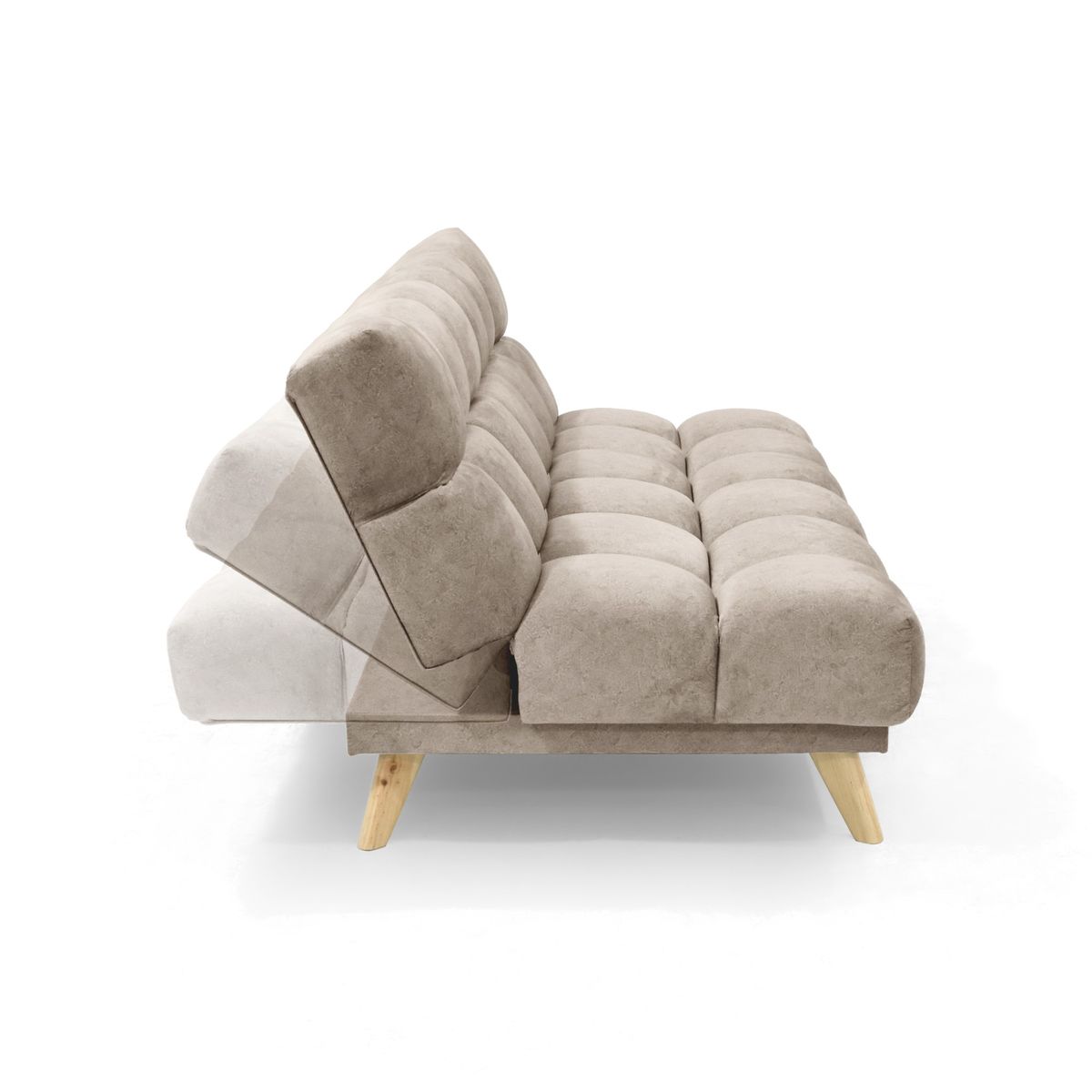 VENECIA - Sofa Cama Reclinable 3 Posiciones Nubo 178x92x82 Tela Taupe