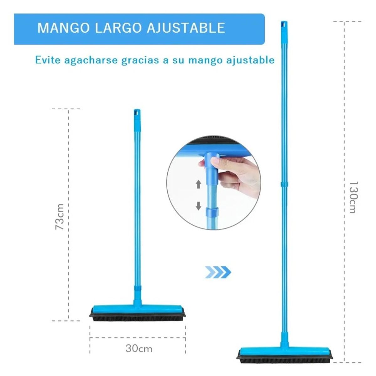 GENERICO - Escoba De Goma Para Remover Pelo En Alfombras Y Pisos Azul