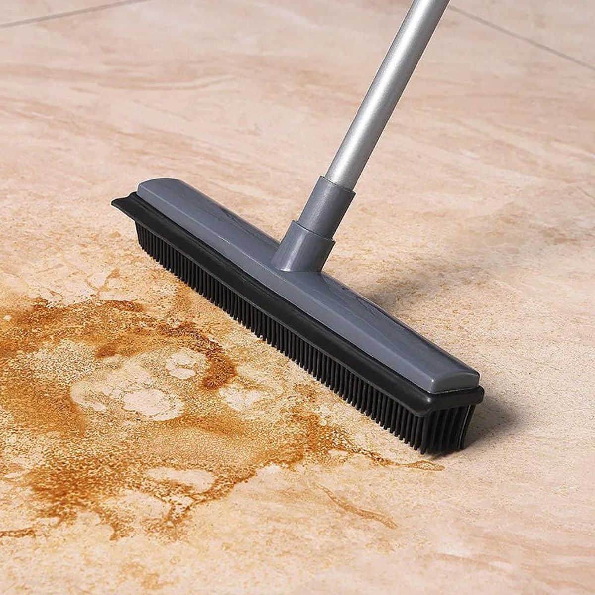 GENERICO - Escoba De Goma Para Remover Pelo En Alfombras Y Pisos Gris