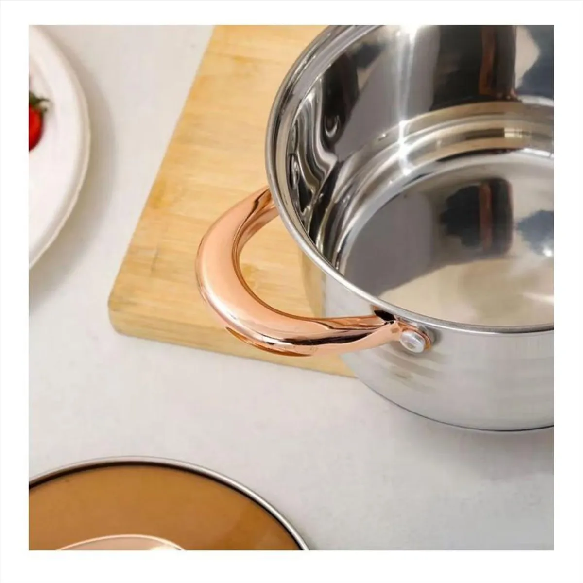 NIA - Juego Ollas Batería Cocina Original Nia 12 Piezas Acero Inoxidable