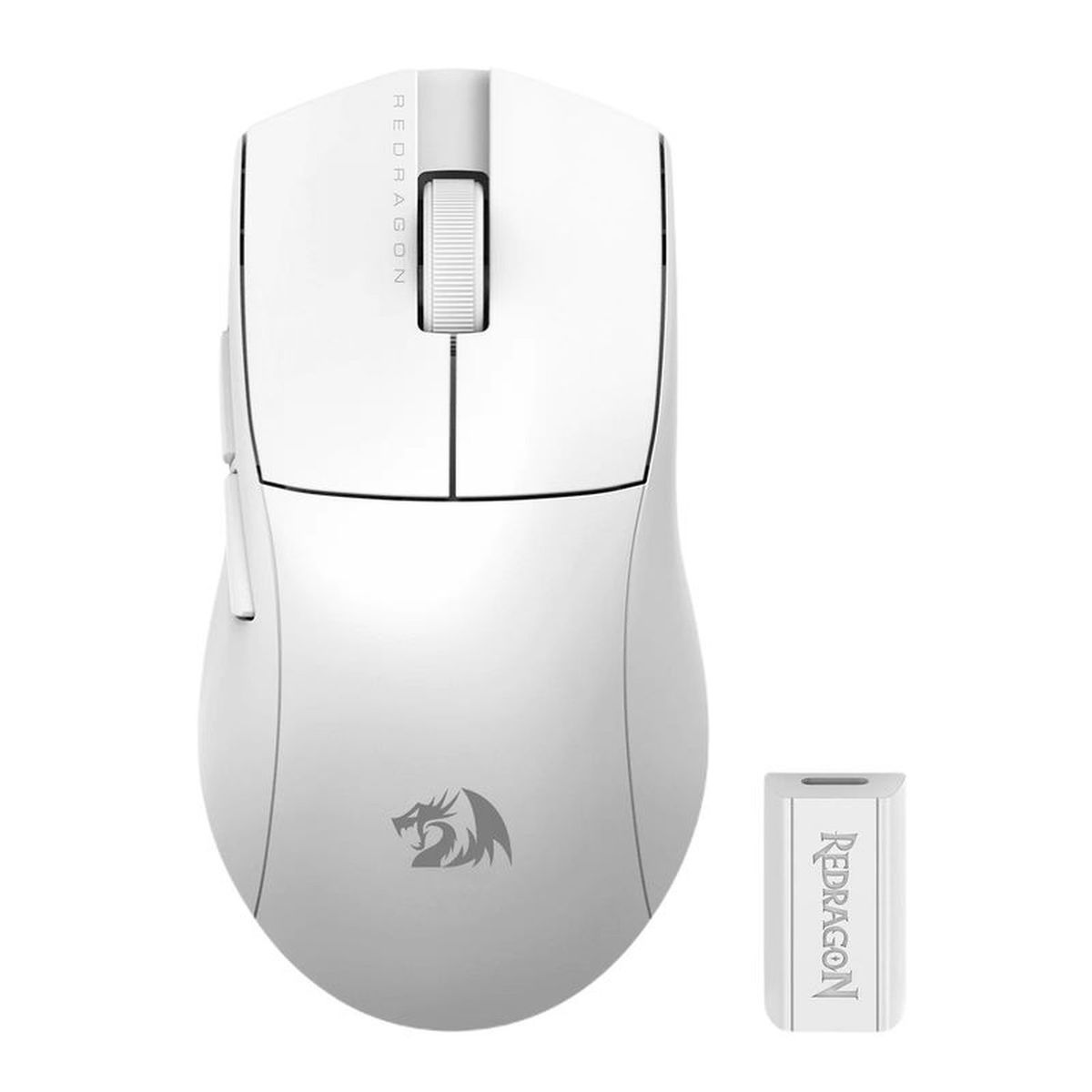 REDRAGON - Mouse Redragon M916 KING PRO 4K Blanco Bluetooth USB 24Hz con Sensor Óptico Avanzado