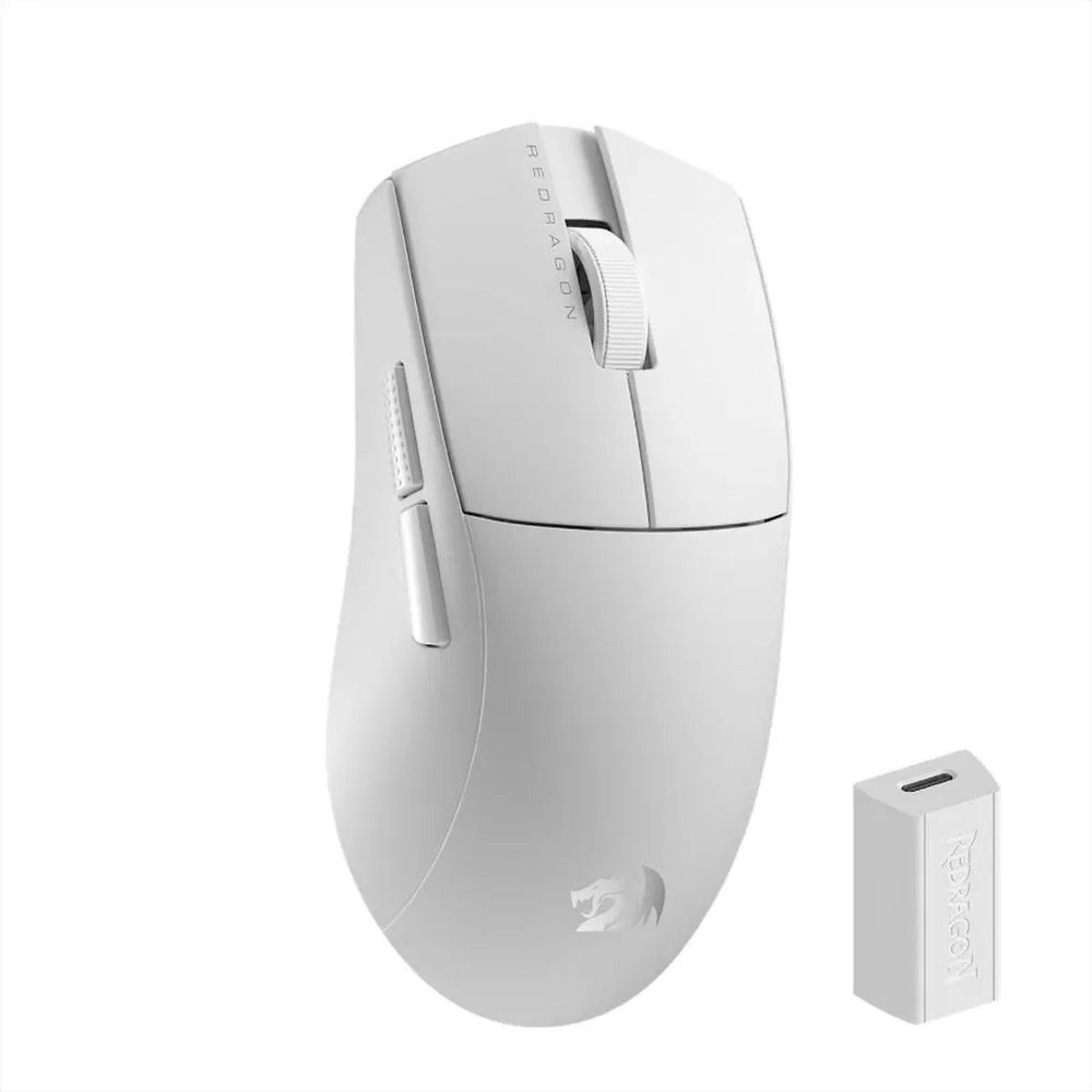 REDRAGON - Mouse Redragon M916 KING PRO 4K Blanco Bluetooth USB 24Hz con Sensor Óptico Avanzado