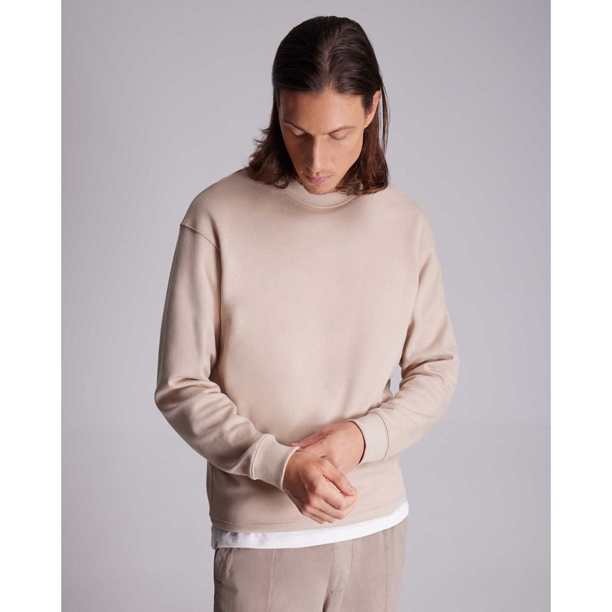 ATMOS - Buzo  Para Hombre Cuello Redondo Color Beige Marca Atmos #32060039