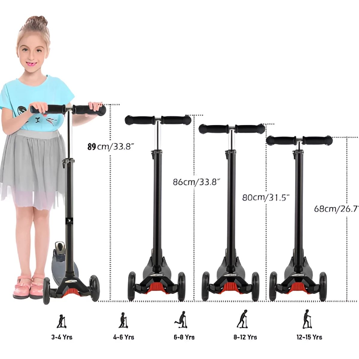 GENERICO - Patineta Scooter Estampados Paz y Amor Llenos De Color  para niños de 3 a 12 años