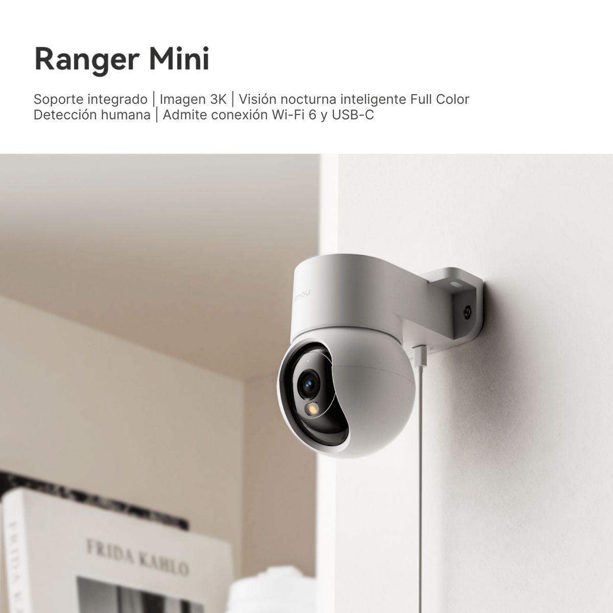 IMOU - Cámara de Seguridad Ranger Mini IMOU 5MP/3K WiFi 6 – Full Color, Detección Humana IA,  Audio