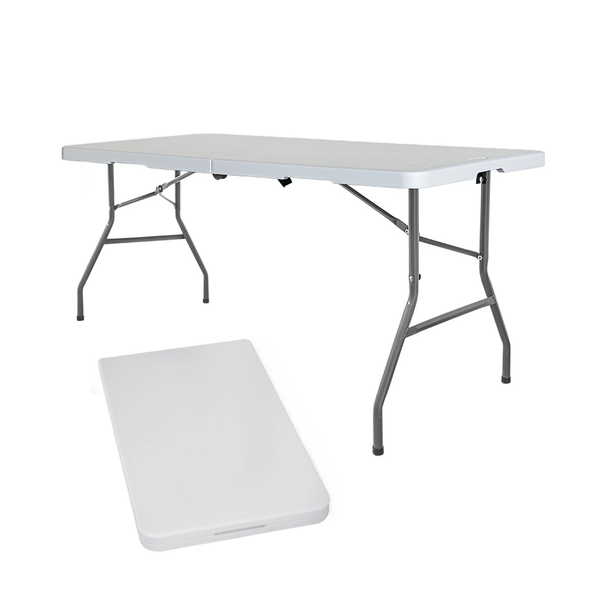 STAY ELIT - Mesa Plegable Portafolio Exterior Jardín 240cm Eventos Color Blanco