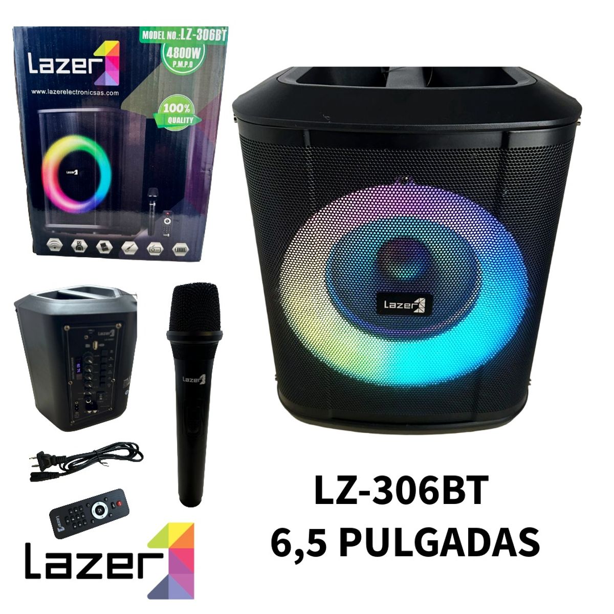 LAZER - PARLANTE DE SONIDO LAZER 65´´ LZ 306BT CON MICROFONO