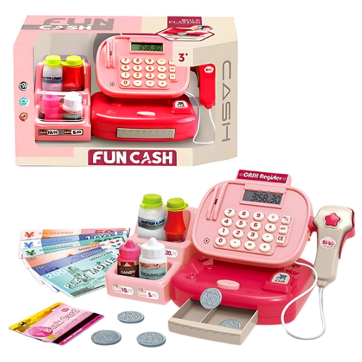 GENERICO - Caja Registradora Calculadora Juguete Niña Accesorios Sonido Rosa