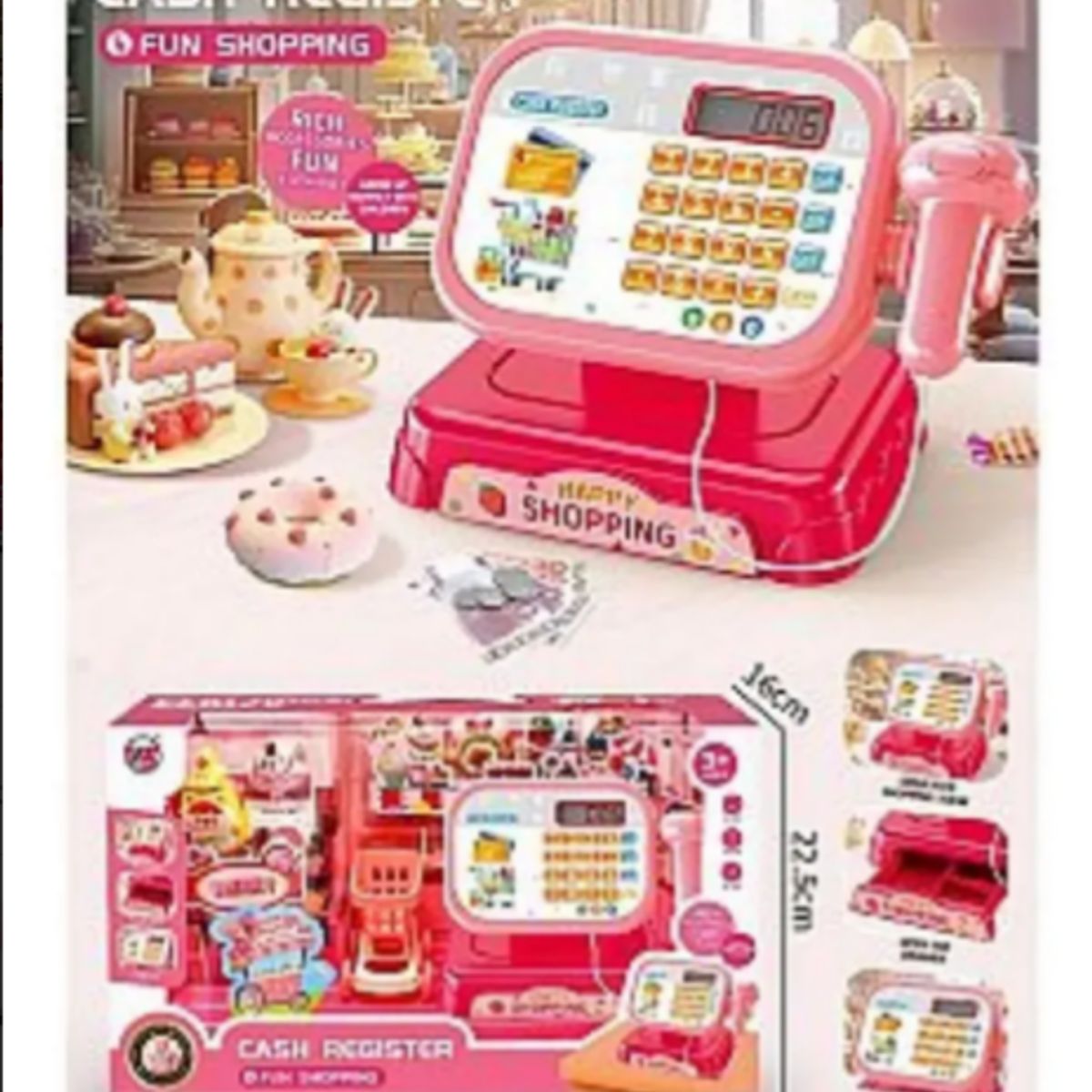 GENERICO - Caja Registradora Calculadora Juguete Niña Accesorios Sonido Rosa