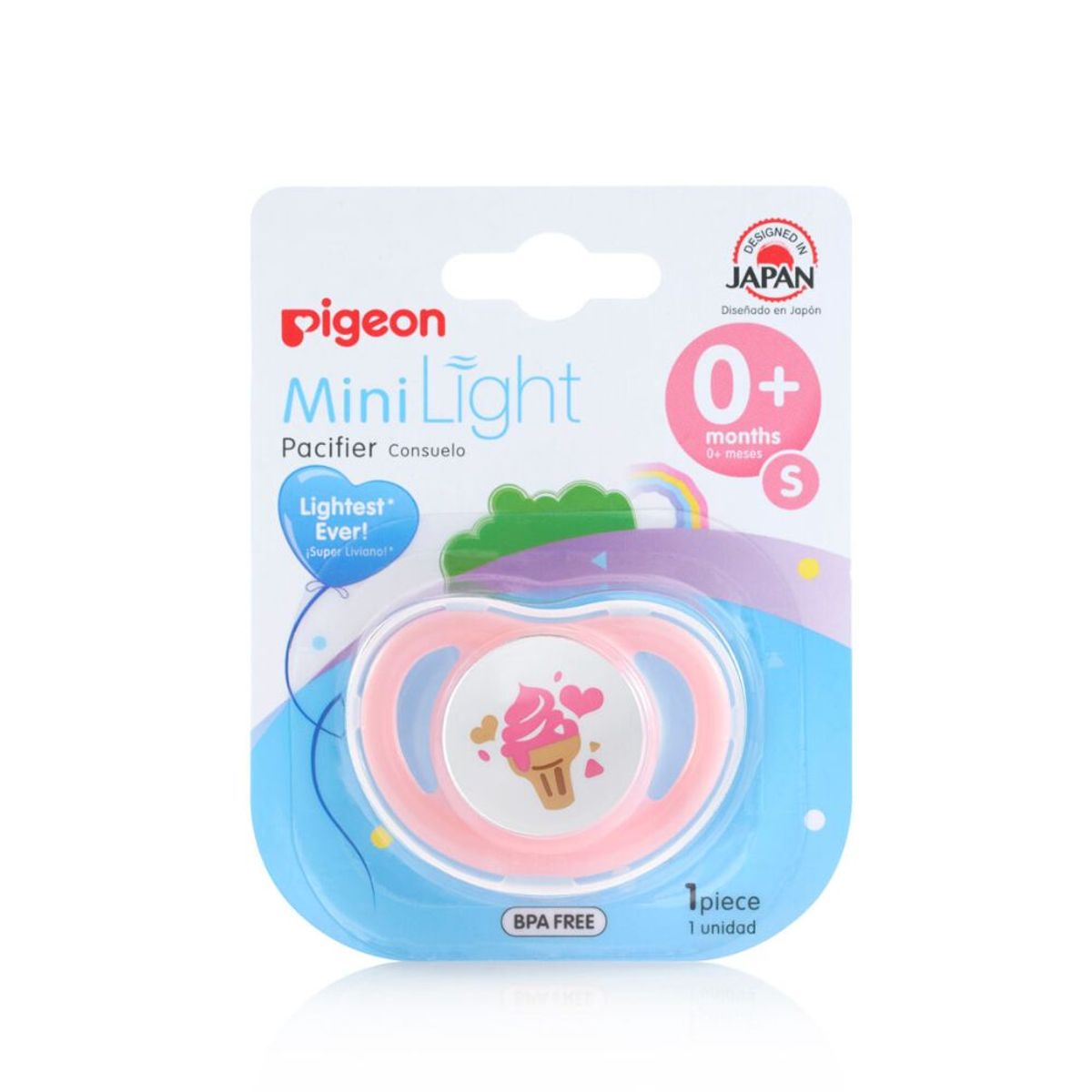 PIGEON - Chupo de Entretención Mini Light  Talla S Helado Niña