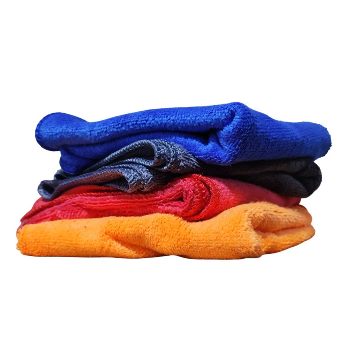 GENERICO - Paño de limpieza Toallas Microfibra Set X4 paño rojo azul negro naranja pack x 4