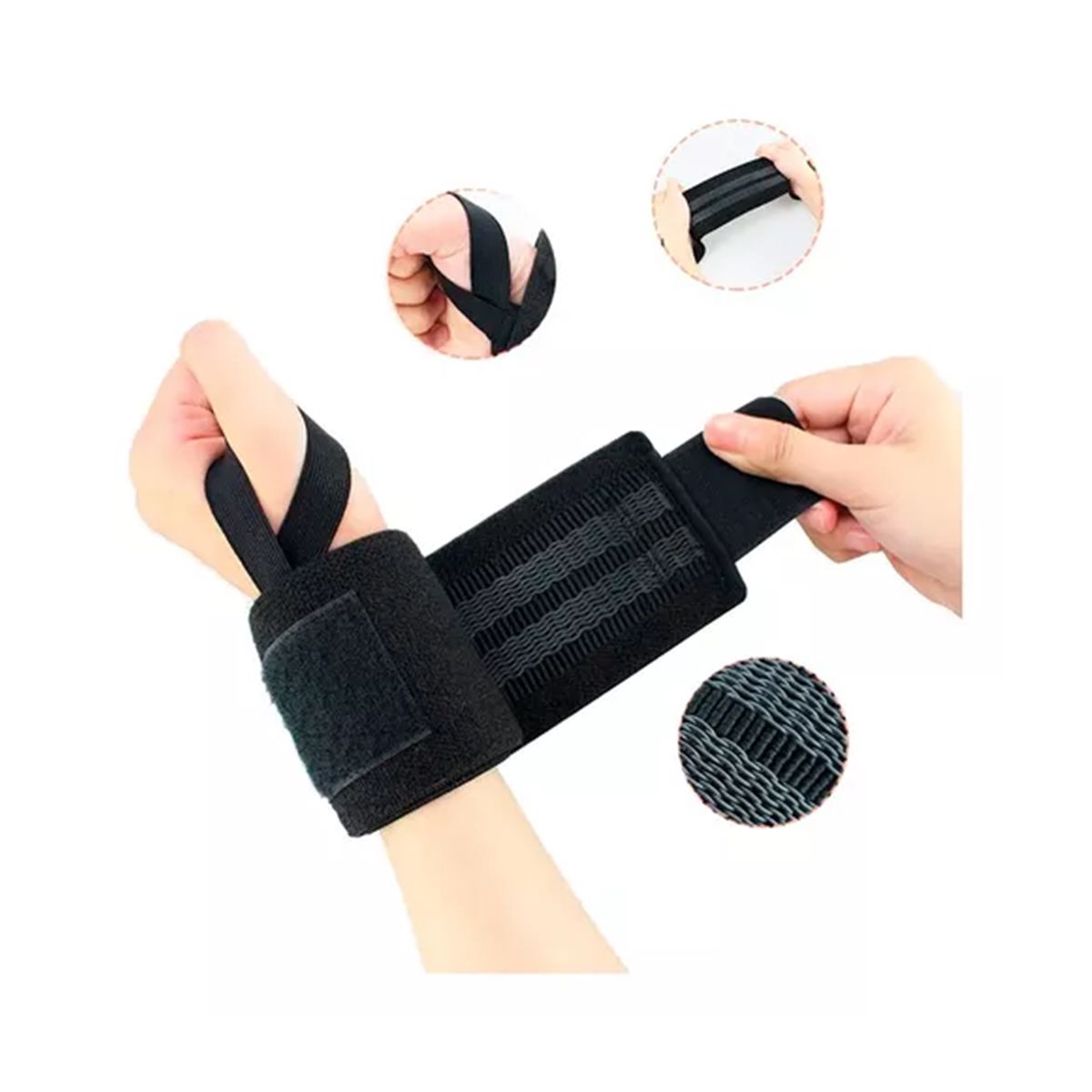 GENERICO - Muñequera Deportiva Crossfit Levantamiento Gym 58x8cm X2