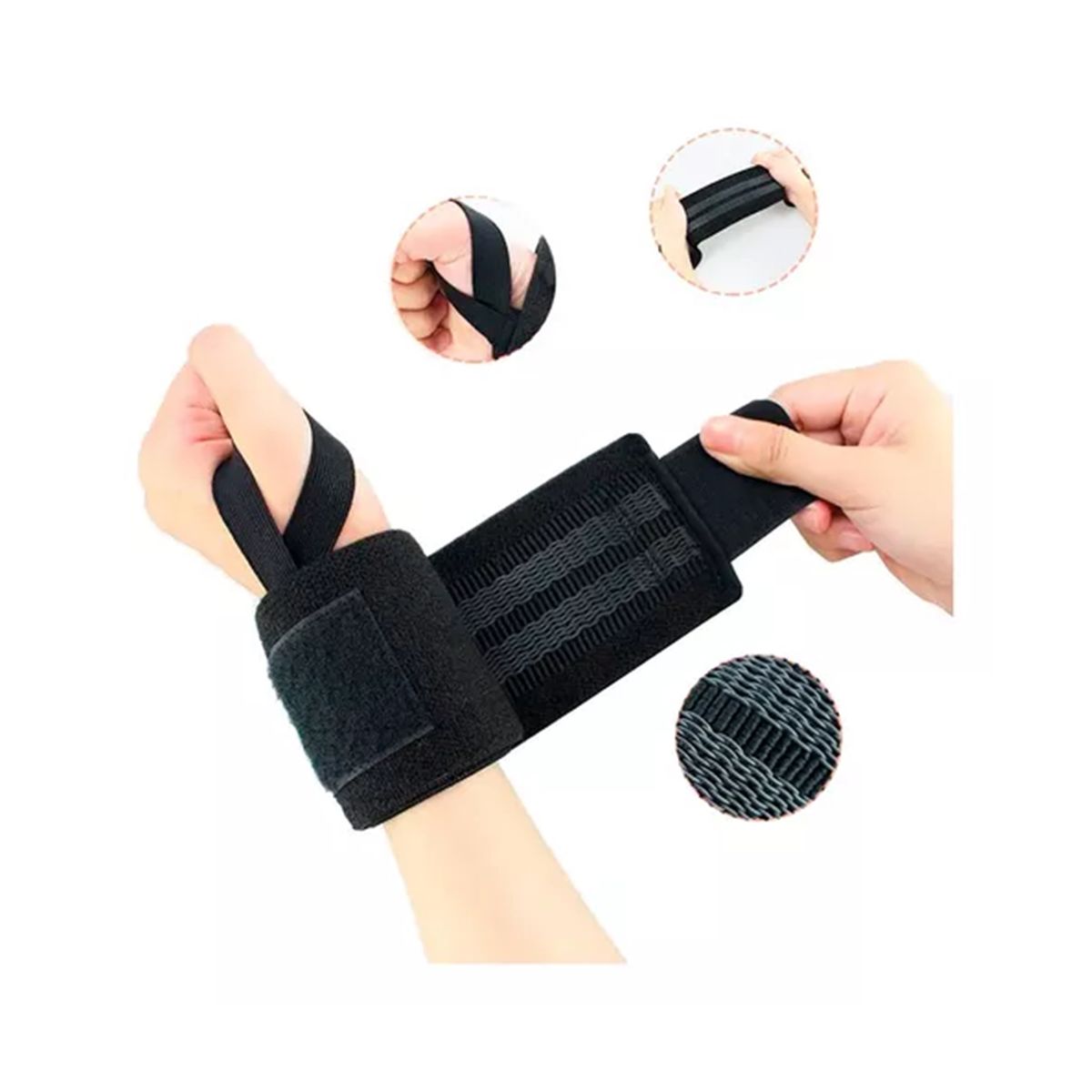 GENERICO - Muñequera Deportiva Crossfit Levantamiento Gym 58x8cm X2