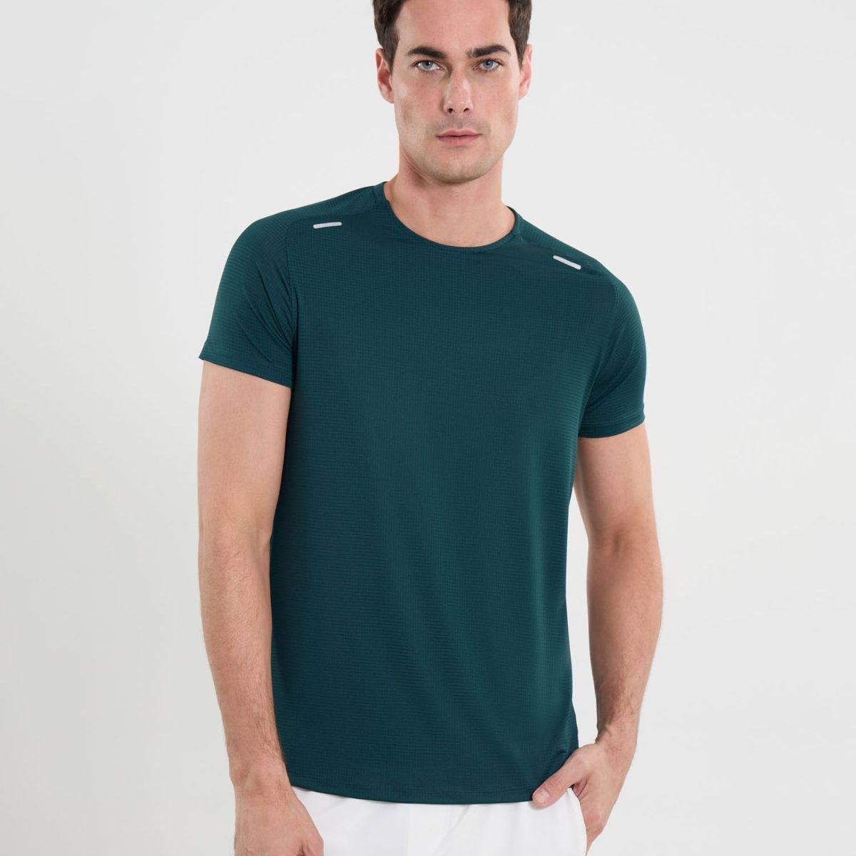 ATMOS - Camiseta Deportiva Texturizada  Para Hombre Verde Atmos