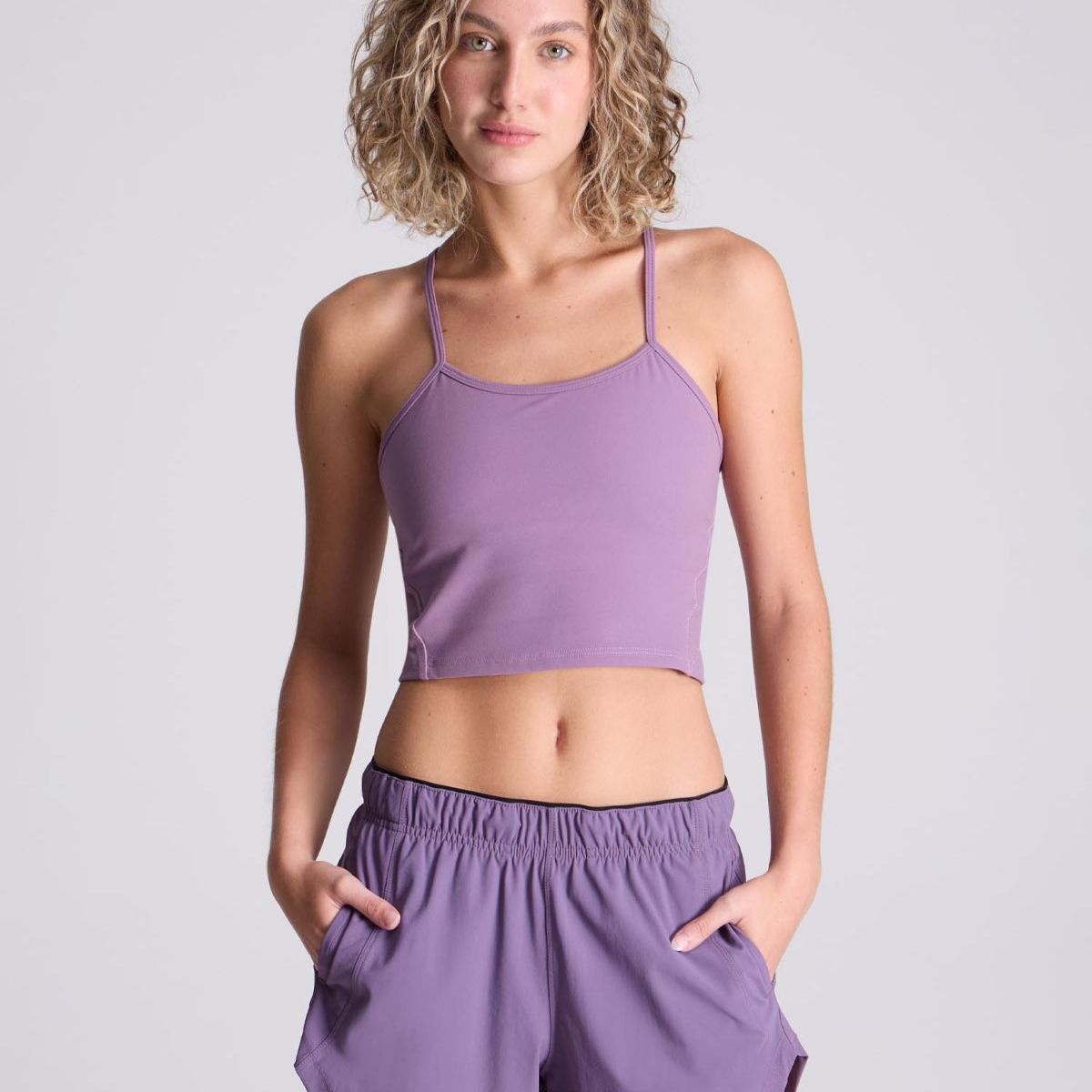ATMOS - Camiseta  Para Mujer Crop Top Manga Sisa Color Morado Marca Atmos #31090186