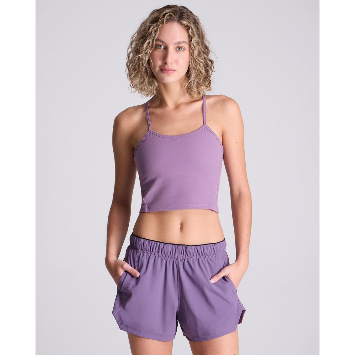 ATMOS - Camiseta  Para Mujer Crop Top Manga Sisa Color Morado Marca Atmos #31090186