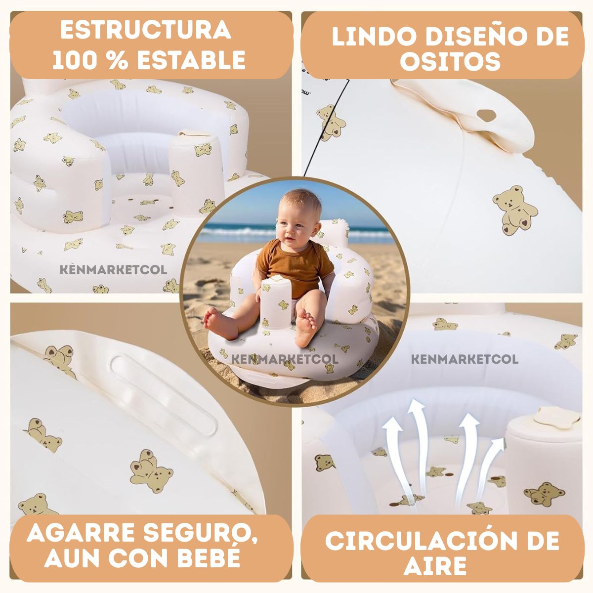 GENERICO - Silla Inflable Para Bebe 3 M a 36 M