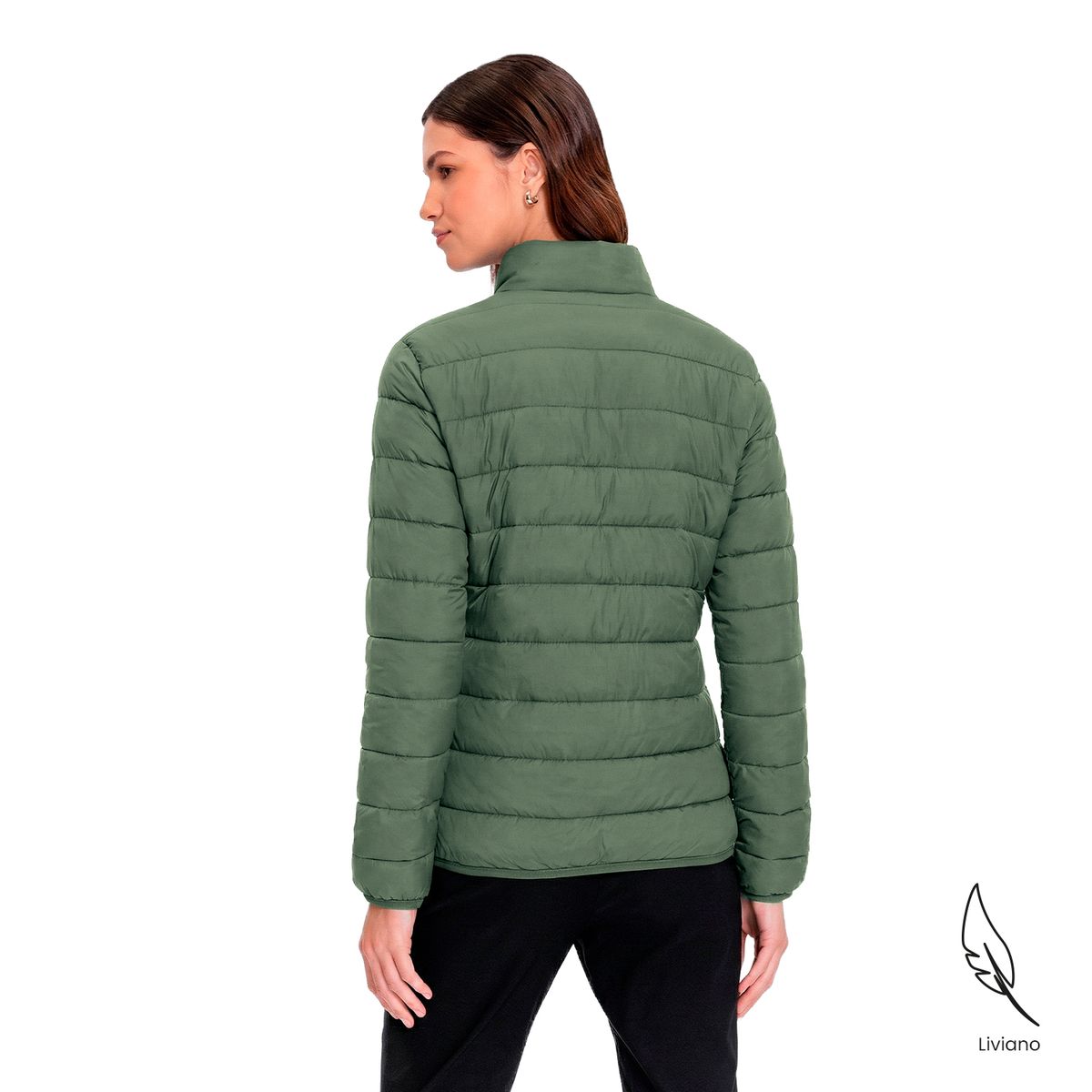 TOTTO - Chaqueta Acolchada Cuello Alto Rpet Colora Verde Para Mujer