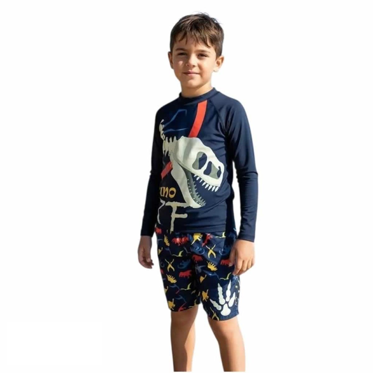 1AMIGO - Traje de baño Infantil Buzo y Pantaloneta - Dinosaurio