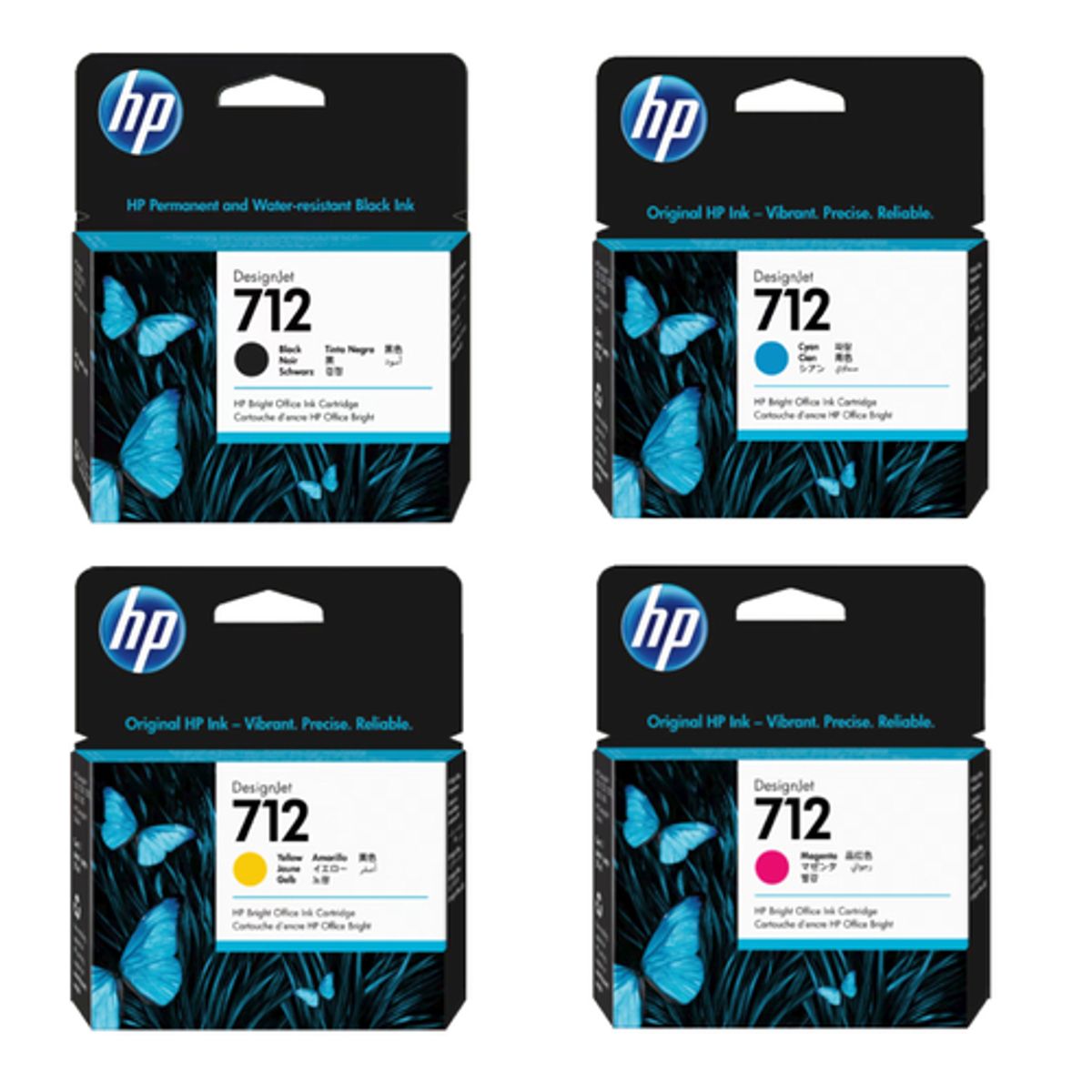 HP - JUEGO CARTUCHO HP 712 80ML NEGRO -712 COLORES ORIGINAL